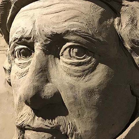 Rembrandt van Rijn sand sculpture 